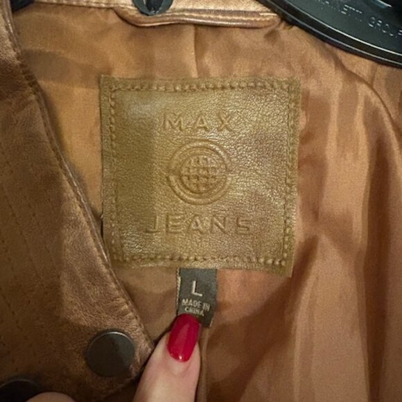 Women's Max Jeans Faux Leather Bomber - Picture 2 of 3